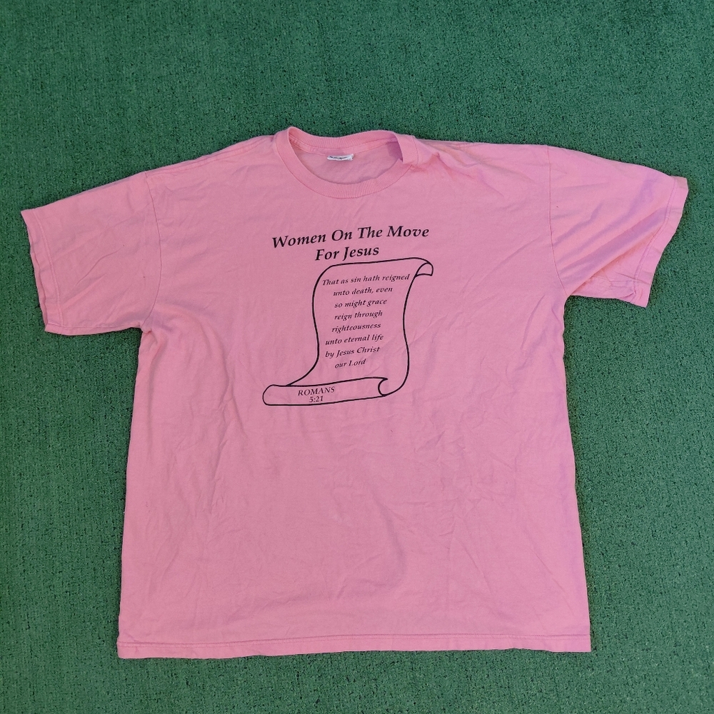 VINTAGE 1995 Women On The Move For Jesus Romans 5:21 Loosed By Grace Unisex T Sh